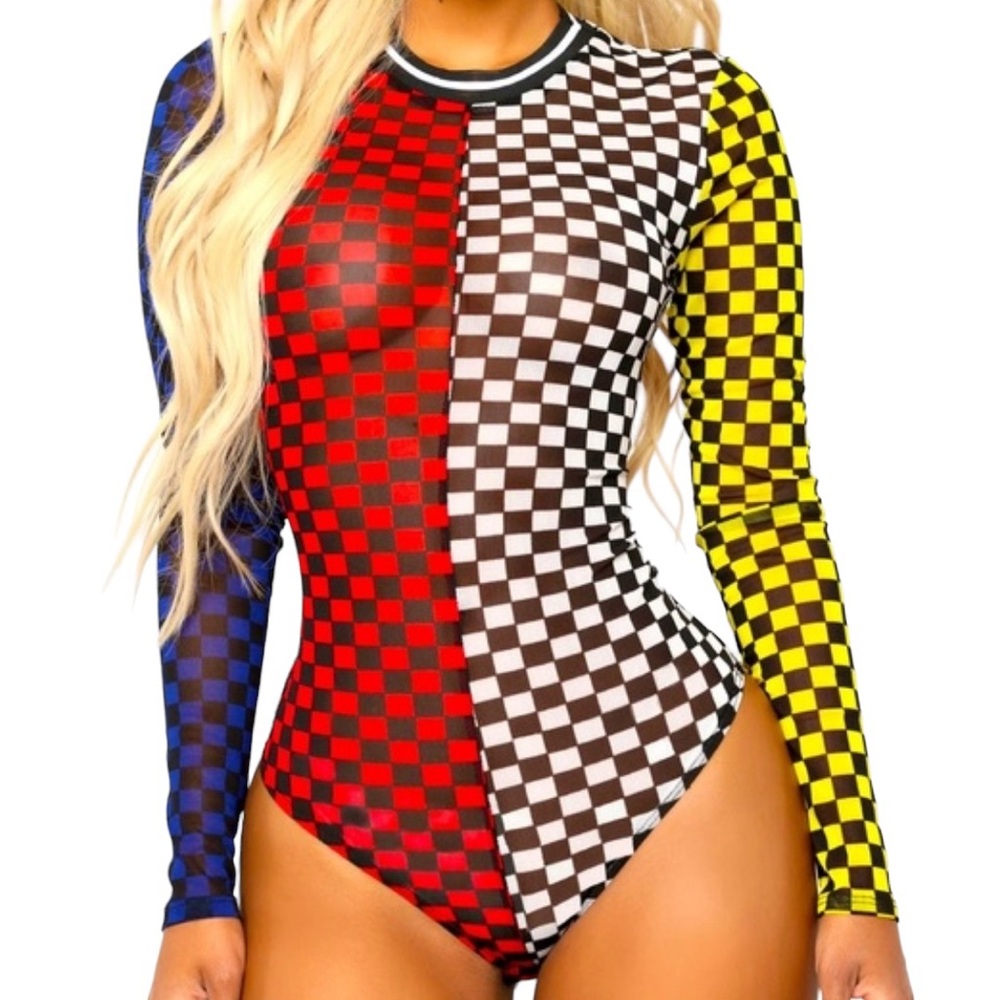 FASHION NOVA Raceway To Heaven' Bodysuit - Multicolor